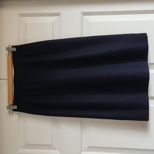 Vintage navy wool pencil skirt